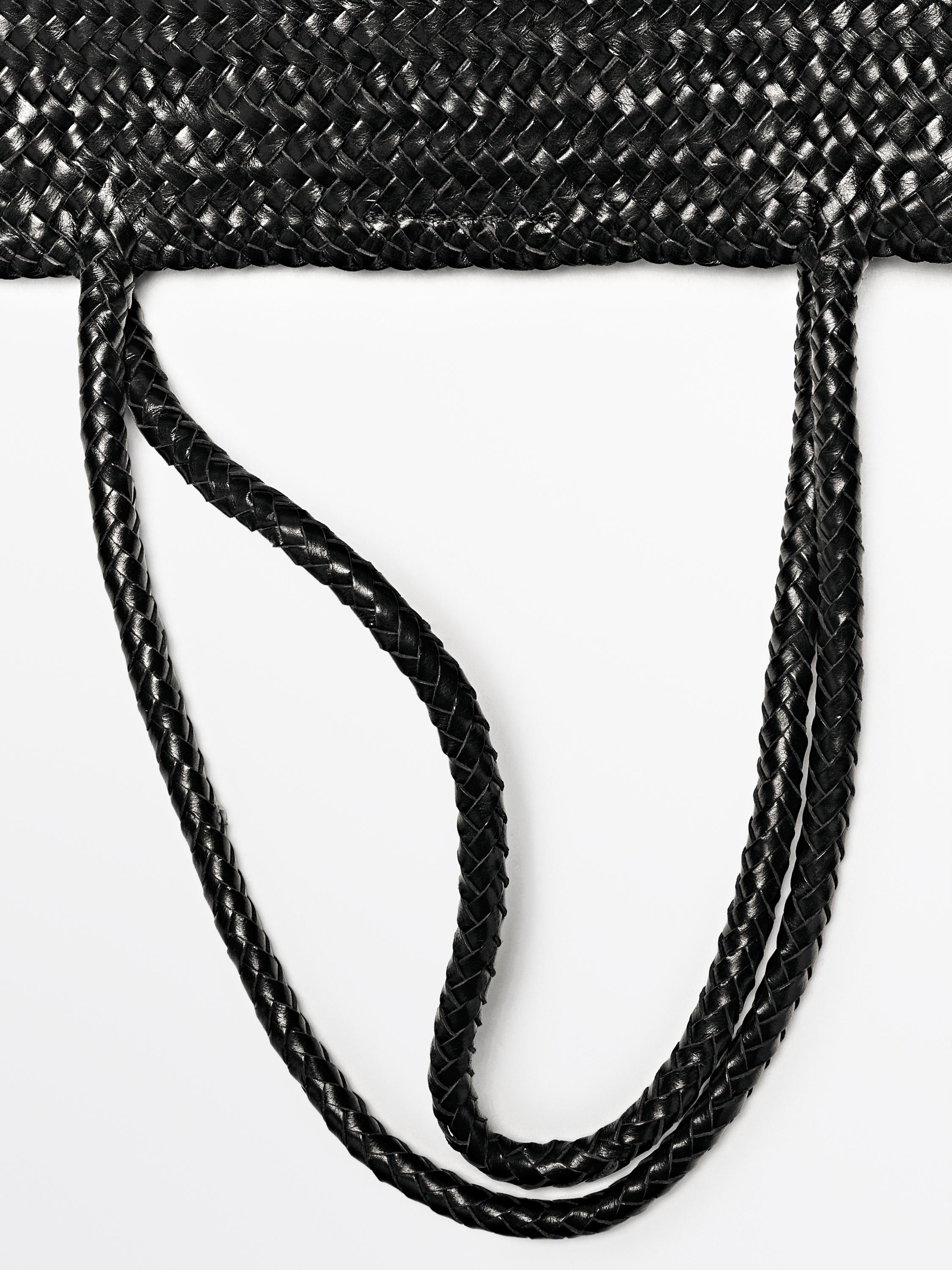 Large woven nappa leather tote bag